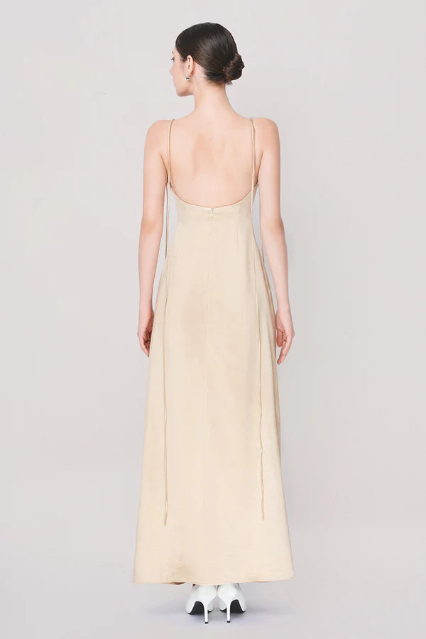 Vestido Weitese con tirantes finos de satén, largo hasta el suelo, sin mangas, elegante, cuello redondo, sin espalda, vestido de fiesta